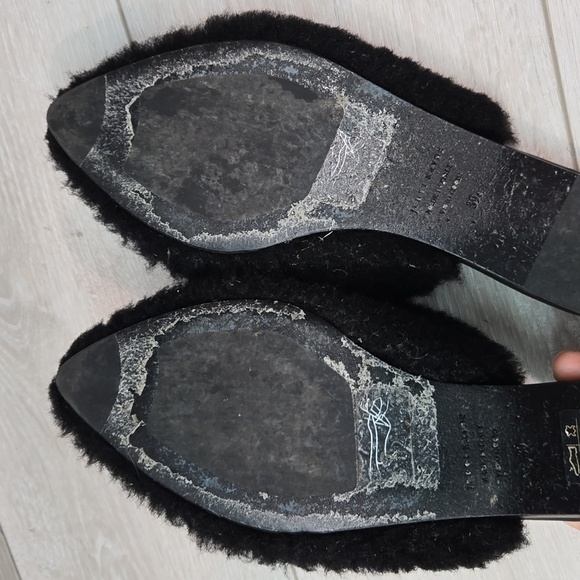 Jenni Kayne Women Shearling Fluffy Pointed toe mule Clog Flats shoes sz 39/9 - Picture 13 of 14